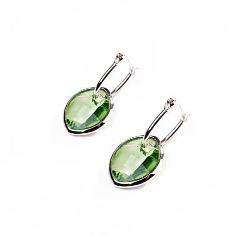 Ohrringe mit grünen Swarovski-Kristallen