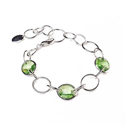 Armband mit grünen Swarovski-Kristallen