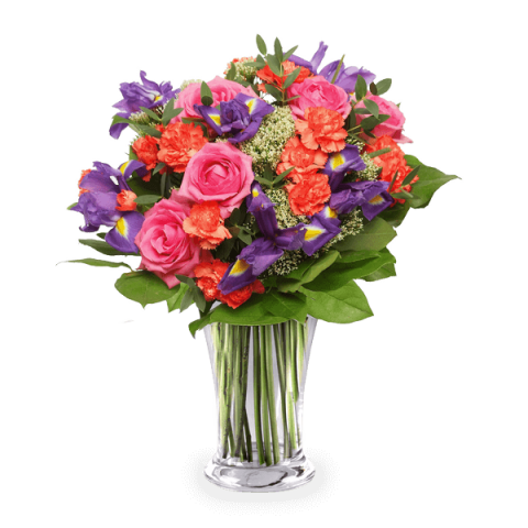 Tropical Breeze: Roses and Carnations