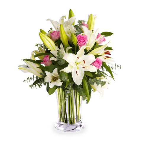 Traum in Pastell: Lilien und Rosen