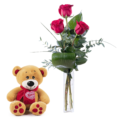 Primo Amore: Orsetto e 3 rose