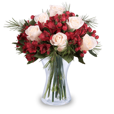 Happy Day: White Roses and Alstroemerias