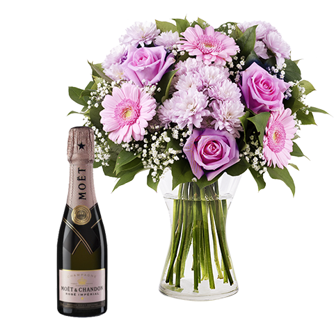 Todo al rosa: Gerberas y Moët