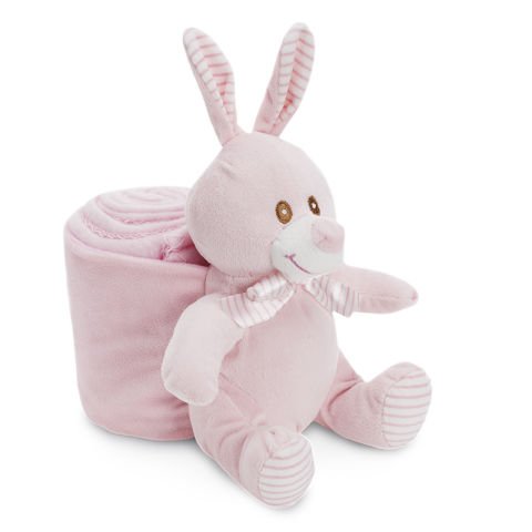 cuddle blanket pink bunny